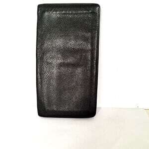 Louis Vuitton Taiga Epicea Cartes Crédit Wallet Long Card Holder Black Leather